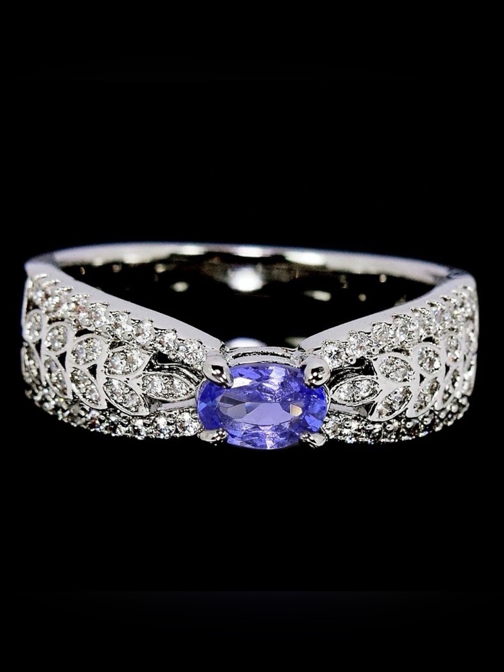 Stunning Natural Violet Blue Tanzanite Zircon in 925 Sterling Silver Sz 7.75 & 8
